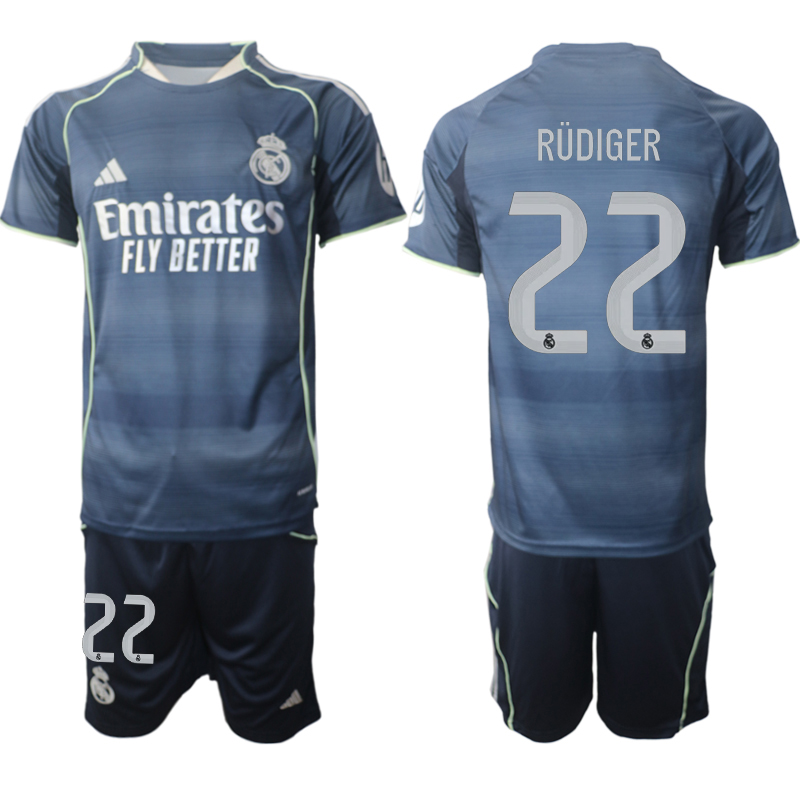 Men 2025-2026 Club Real Madrid away Blue #22 Soccer Jersey